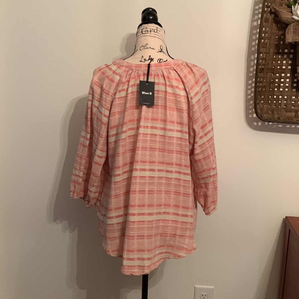 Blue B Peasant Top (Cream & Coral) - Picture 5 of 9